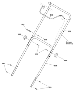Handles And Controls Group - Electric Diagram and Parts List for 1696741-00-1222EE 2017 Briggs and Stratton Snow Blower